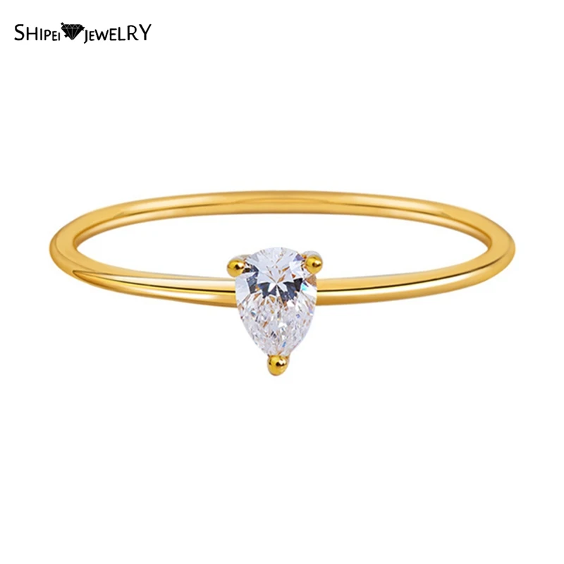 Шипай 100% 925 пробы Серебряная груша огранки создан Муассанит камень Обручение из 18