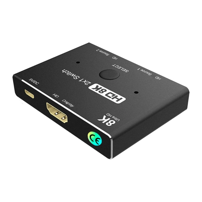 

HDMI2.1 -Compatible 8k Switcher 2X1 Two-In-One-Out Switch High Definition Converter 8k 4K 3D for Tv Monitors KVM Switch