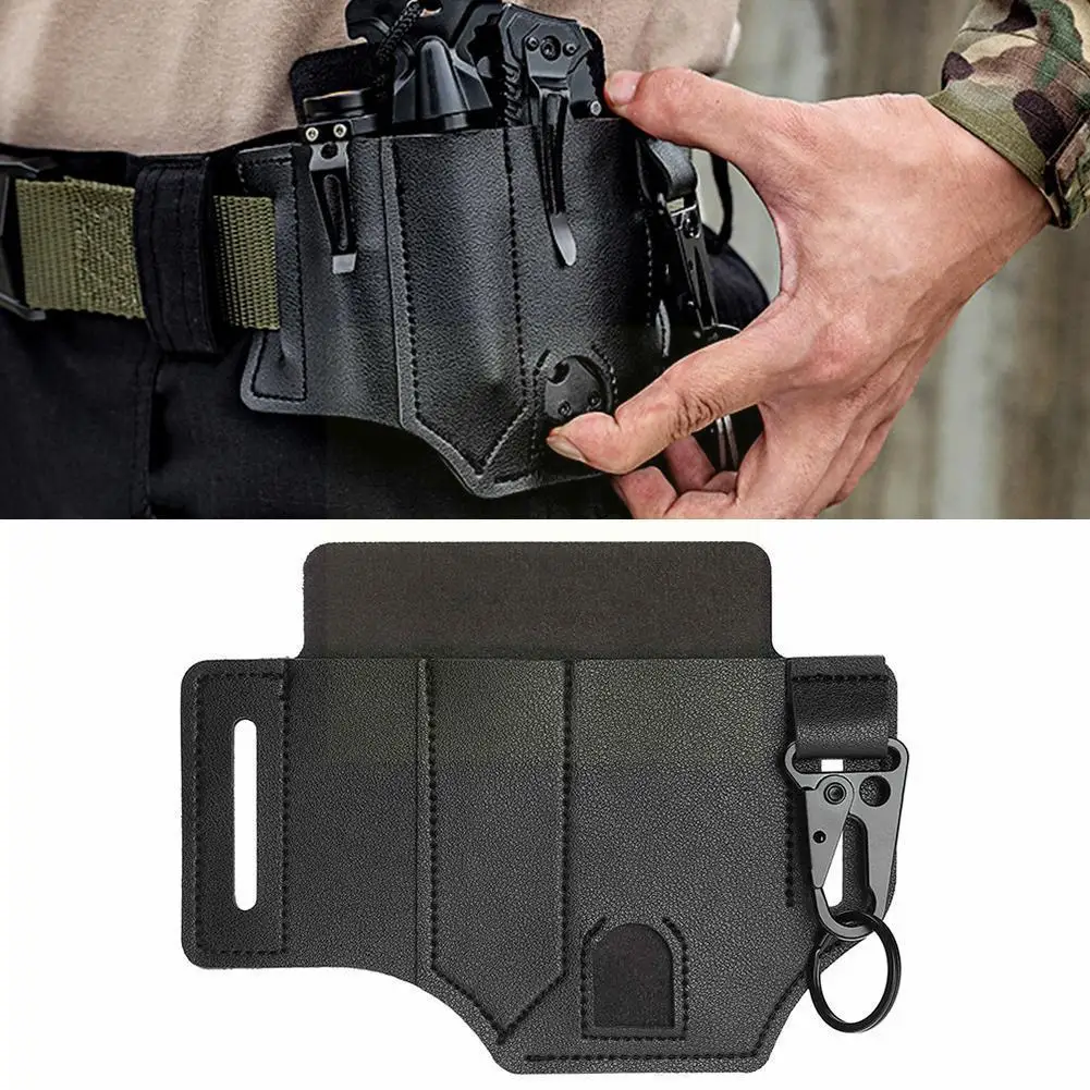 

Outdoor Leather Pocket Pocket EDC Multifunctional Tactical Pocket Bag Tool Wild Pocket Eagle Beak Buckle Leather Storage L9Q0