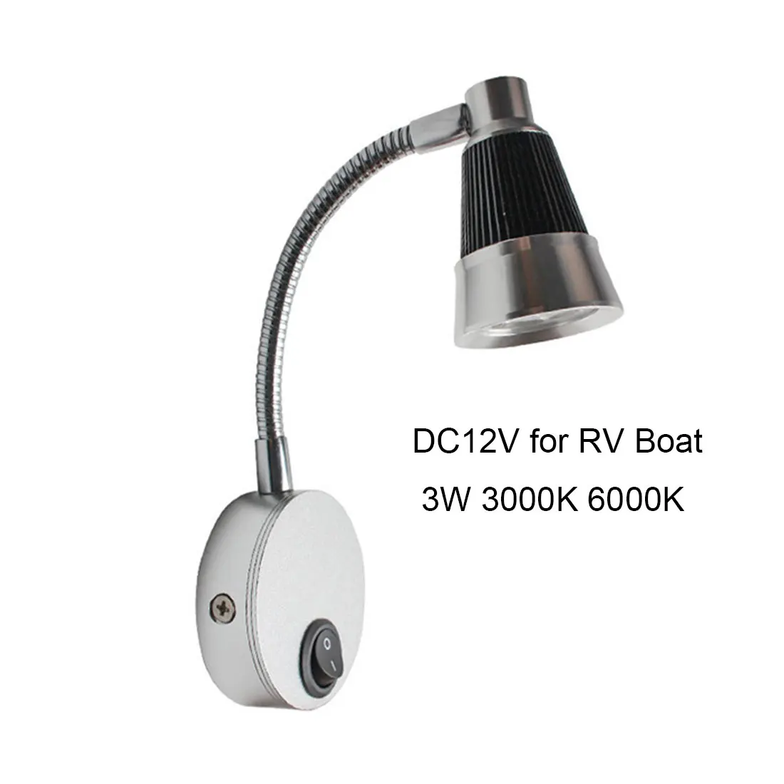 

DC12V 3W 6000K 3000K LED Spot Reading Light RV Bedside Lamp Caravan Trailer Boat Boat Home Camp Interior Campervan Wall Lamp