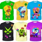 Футболка для мальчиков, со звездами, костюм футболки год, с изображением Спайка вороны, песчаного Max El Primo Game