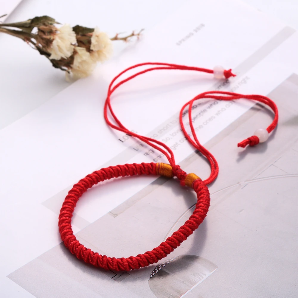 Классический красный браслет 1 шт. 16 см китайские красные веревочные браслеты на