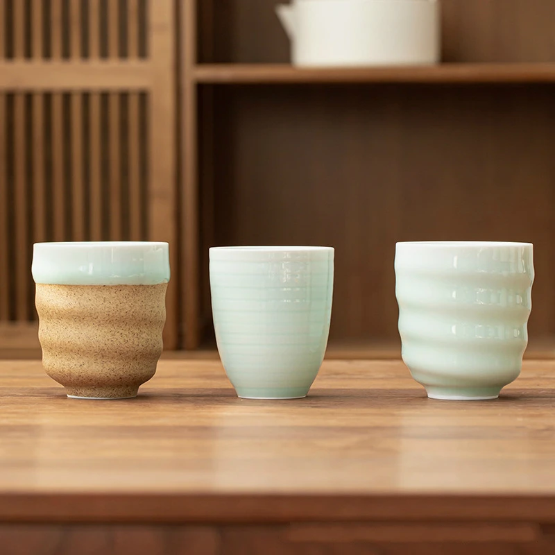 

Чашка Longquan Celadon грубая керамика чашка для чая эспрессо чашка керамическая Повседневная чашка для кофе чая молока индивидуальная китайская ...