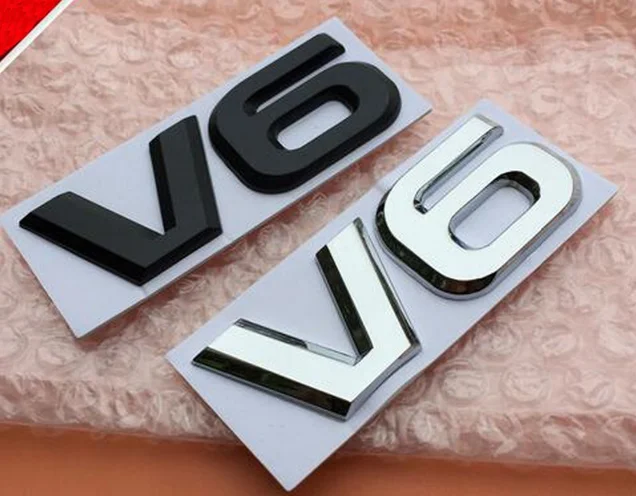 

3D Metal V6 Fashion Engine Display Auto Sticker Emblem Badge for Cars Accessories