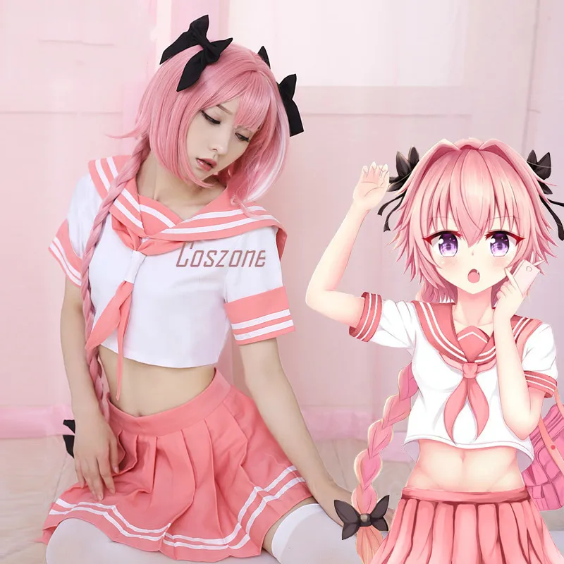 FGO Fate Grand Order Apocrypha Astolfo школьная розовая Милая Сейлор форменная юбка платье парик