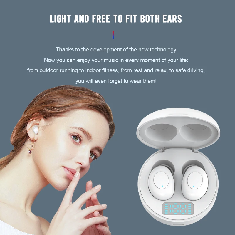 Наушники вкладыши TWS Bluetooth 5 0 мини наушники спортивные Водонепроницаемый