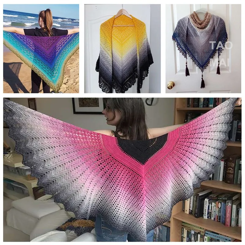 

300g colorful pure cotton thread organic cotton blended yarn DIY hand-woven soft yarn shawl rainbow scarf skirt lace thread