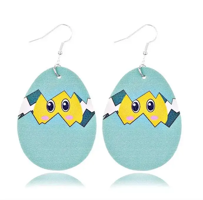 2020 Симпатичные кожаные пасхальные серьги в виде яйца кролика модные