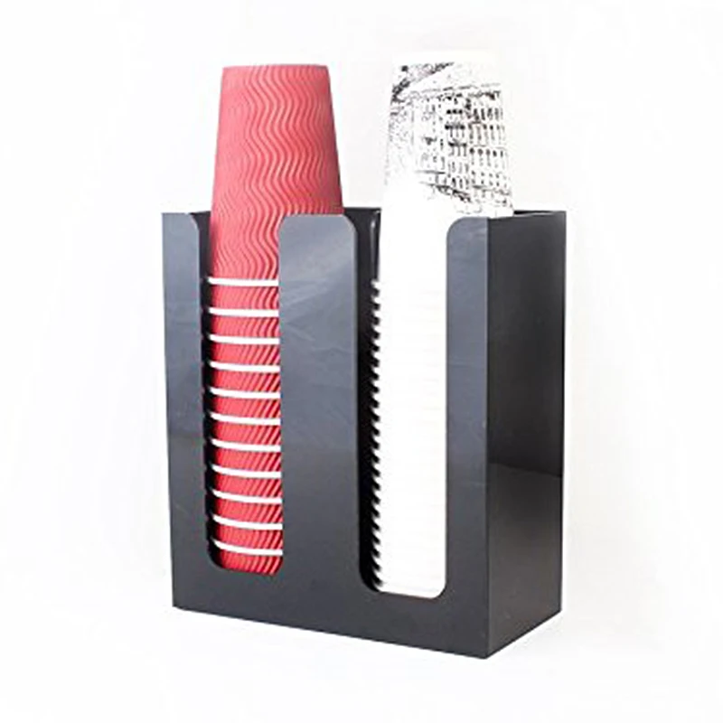 Диспенсер для кофейных стаканчиков и крышек держатель двух стойка хранения