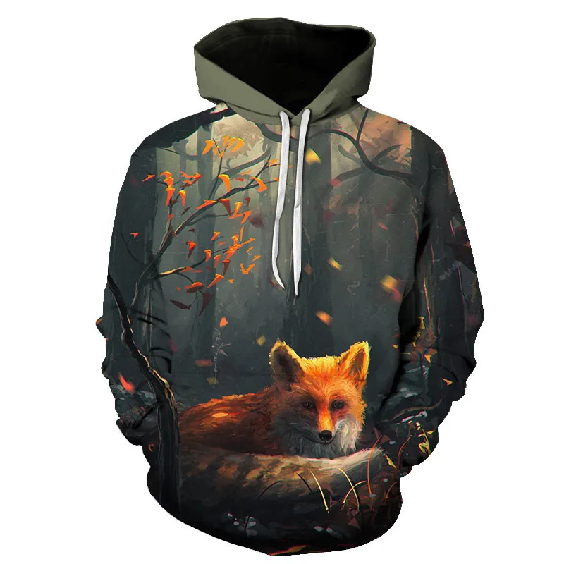 

Fox and Wolf Printed Women 3d Hoodies Brand Sweatshirts Girl Boy Pullover Fashion Tracksuits Animal Streetwear Lovers Sweatshirt