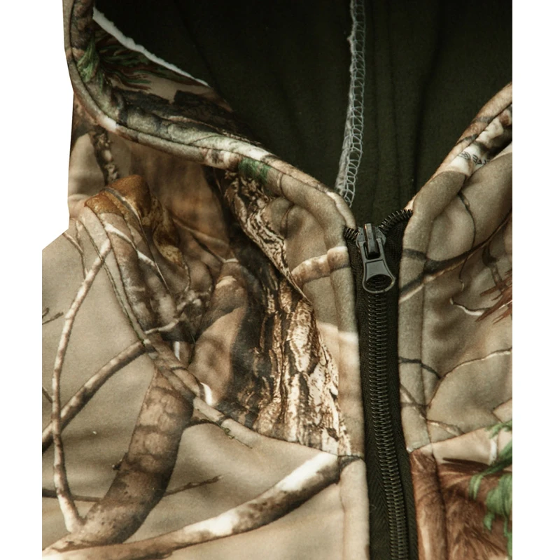 Зимняя утепленная флисовая бионическая камуфляжная охотничья тактическая