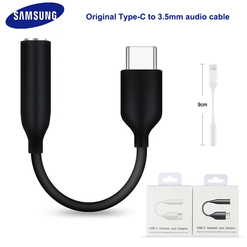 Аудиокабель Samsung с разъемом USB Type-C на 3 5 мм для наушников Galaxy S20 + NOTE 9 10 pro A90 A60 A80 A8S A70