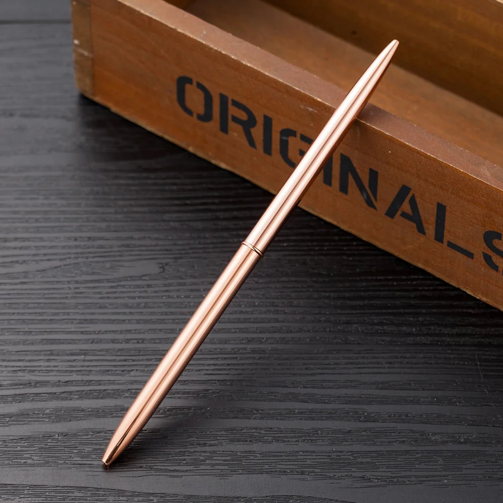 

6pcs Metal Rod Ballpoint Pen Simple Stationery Ballpen Office School Supplies Random Color