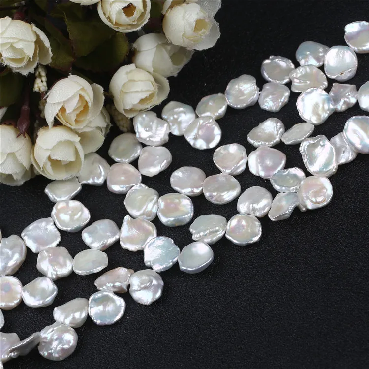 14-15mm Natural white Baroque Natural Reborn Keshi Pearl Strands