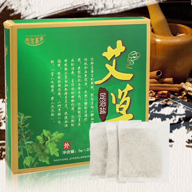 20pcs Foot Bath Powder Spa Pack Herbal Wormwood Hot Chinese Medicine Body Care Relieve Fatigue Anti Insomnia Health |