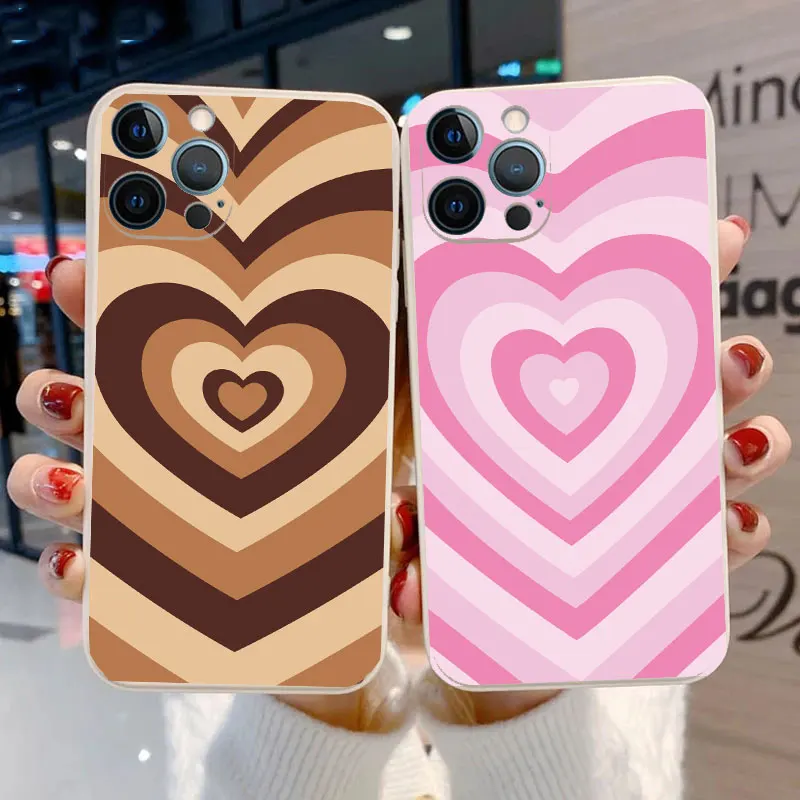 

Модный чехол для телефона с сердечками для iPhone 11, 12, 13 Pro Max, X, XS, XR, 7, 8 Plus, SE 2020, противоударный мягкий чехол из ТПУ