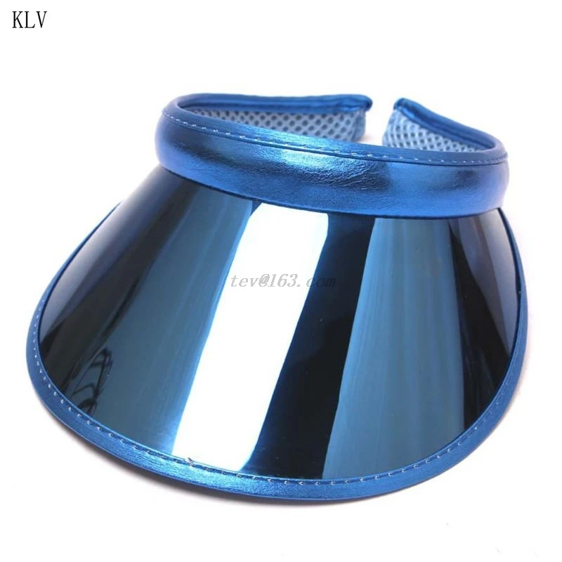 

Women Men Hologram Rainbow Wide Brim Sun Visors Hat Sunglasses UV Protection Plastic Panel Sportswear Clip-On Summer Cap