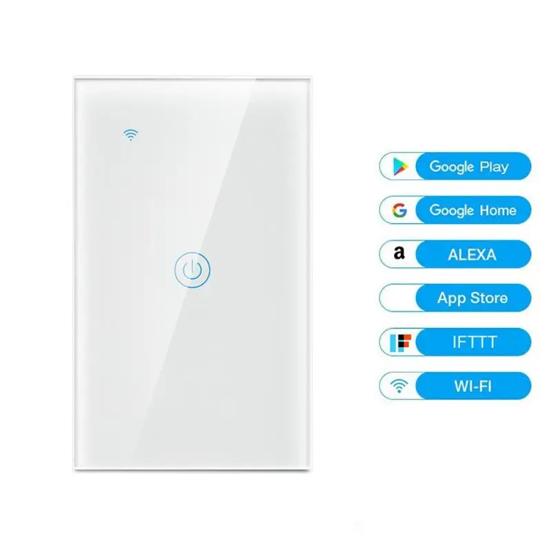 

AC100-240V Crystal Glass Touch Switch Power Panel Wall Switches 1-4 Gang Remote Voice Control APP Alexa Google Home Accessories