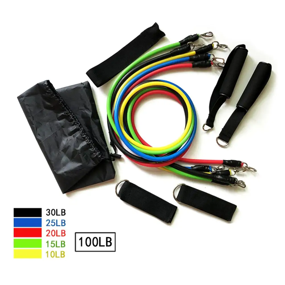 

11Pcs Fitness Resistance Bands Pull Rope Set Workout Strength Training Equipment