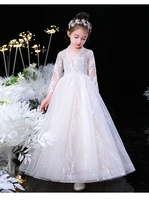 a line dresses for girls ball gown prom white sequins flower girl dresses for wedding kids elegant communion dresses girl 2021