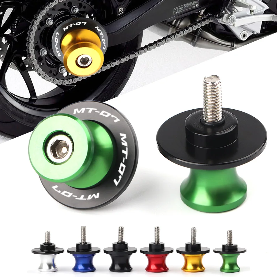 

With Logo 6 Color M6 Motorcycle Accessories 2 Pcs 6MM CNC Aluminum Swingarm Spools Slider Stand Screw For Yamaha MT-07 MT07