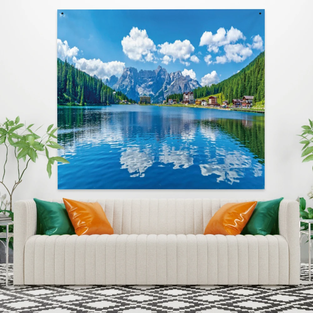 

Cassisy Fashion Tapestry Scenery Nature Lake Sunflower Wall Hanging Carpet Bedside Room Shop Festival Wedding Restaurant College