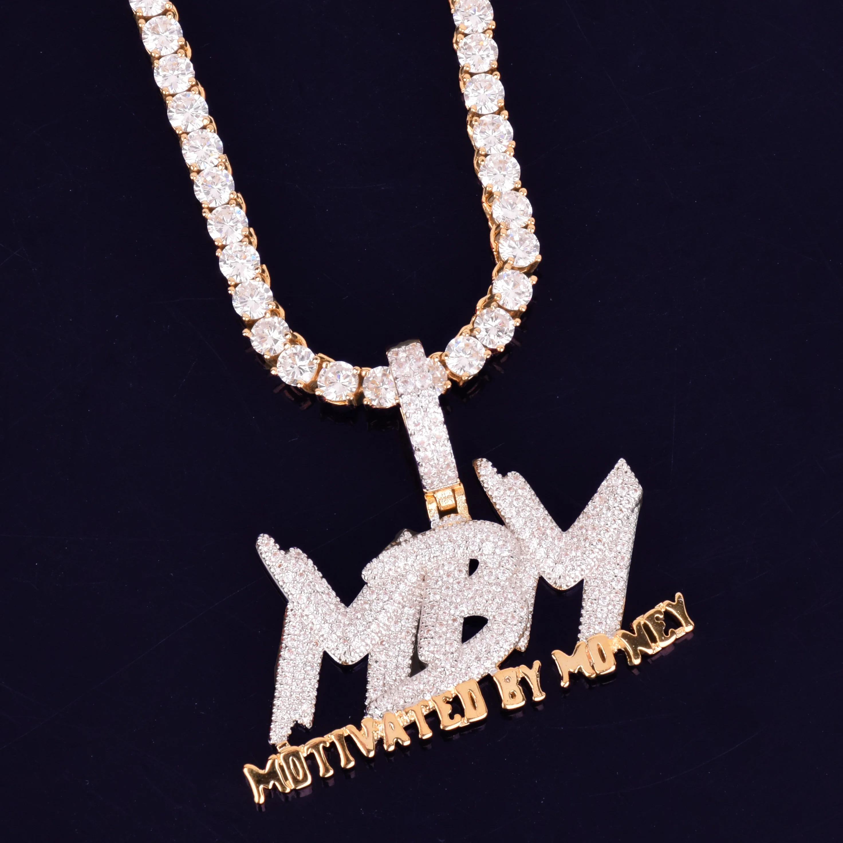 Iced Out Letter Combination Necklaces &amp Pendant Charm Gold Color Bling Cubic Zircon Men's Hip hop Necklace Rock Jewelry | Украшения