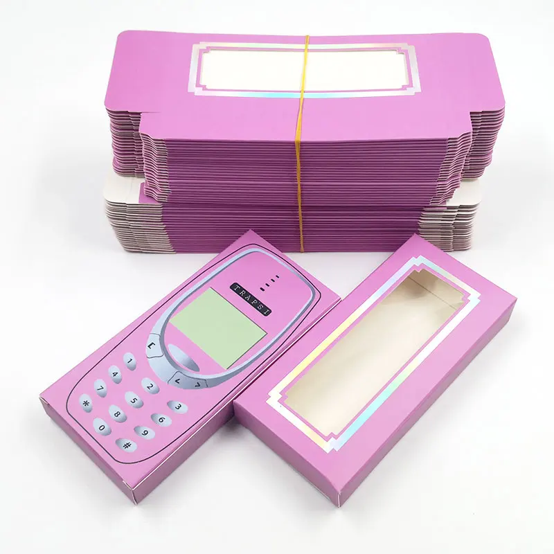 Картонная коробка для накладных ресниц прямоугольная 3D 25 мм без логотипа