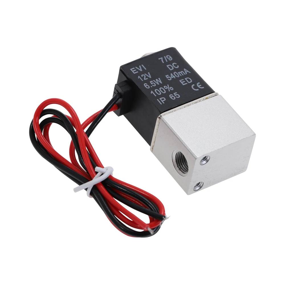 DC 12V электрический клапан 1/8 &quotЖенский поток 2 пути пневматический Алюминиевый