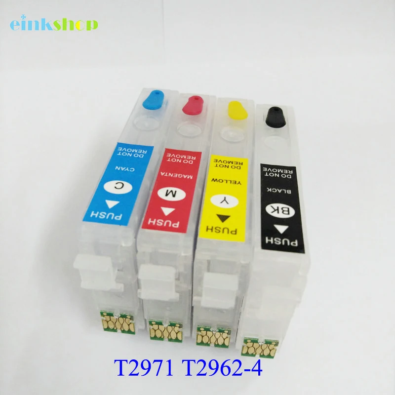 Многоразовый чернильный картридж einkstore T2971 T2964 для Epson XP231 xp431 xp241 XP 231 431 с чипом T296