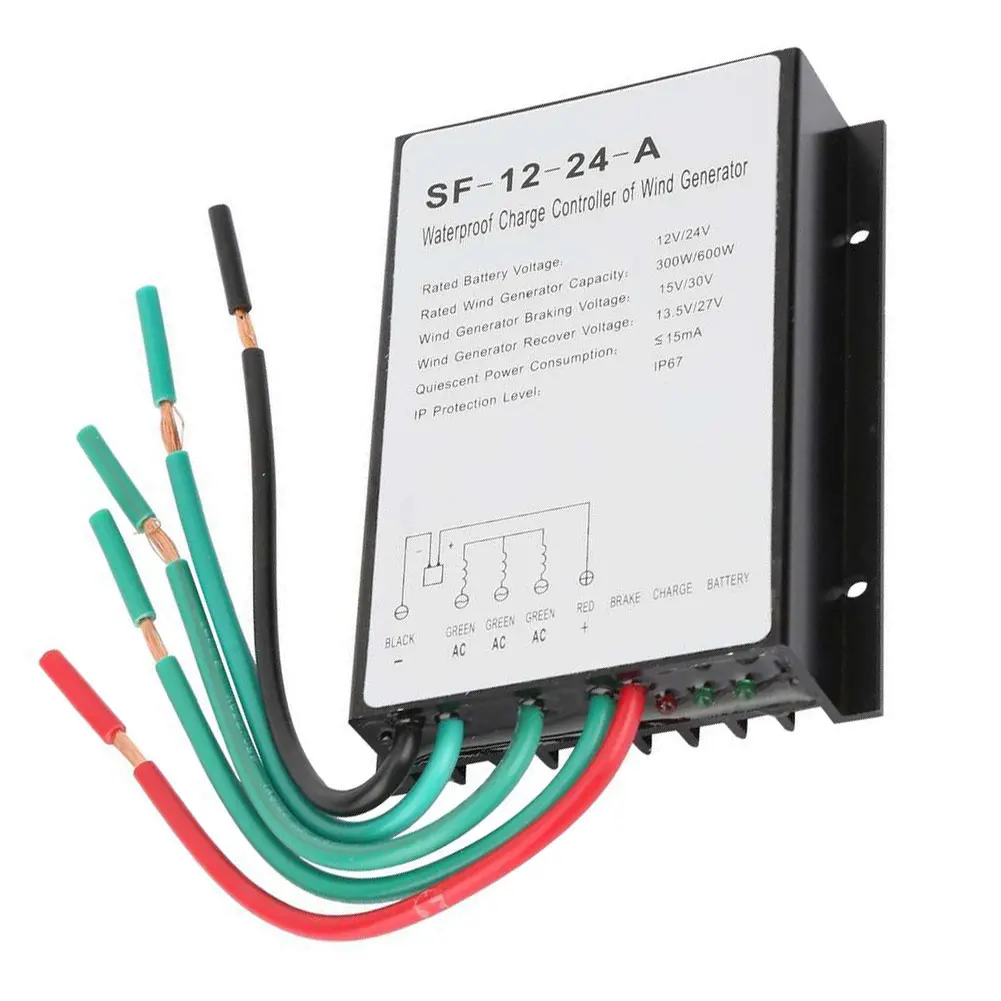 

Wind Turbine Controller 12V/24V 300W/600W SF-12-24-A Waterproof Turbine Charge Generator Controller Regulator Wind System