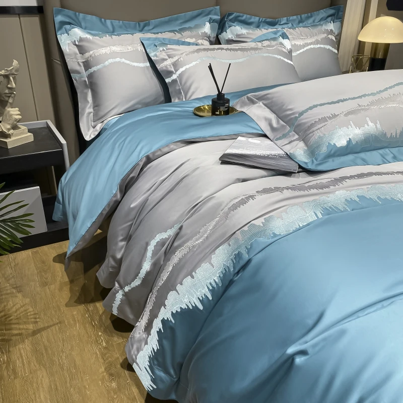 Комплект постельного белья из натурального хлопка 1000TC | Дом и сад