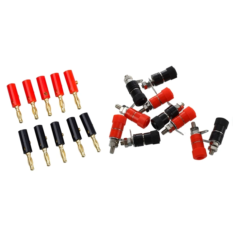 

10 X Audio Speaker Screw Banana Gold Plate Plugs Connectors 4Mm & 10 Pcs 3.8Mm Thread 4Mm Banana Plug Socket Binding Post Replac