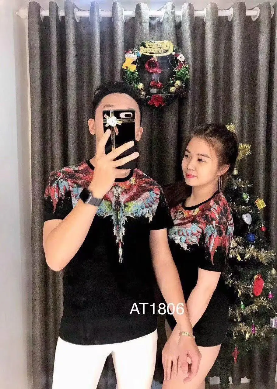 

3D diamond New Male Hip hop Men's casual 2020 Summer Wing cotton Animal Printed Short Sleeved T Shirt Plus big 5XL