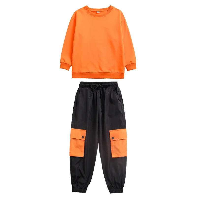 Детская одежда в стиле хип-хоп толстовка топ штаны-карго военный тактический