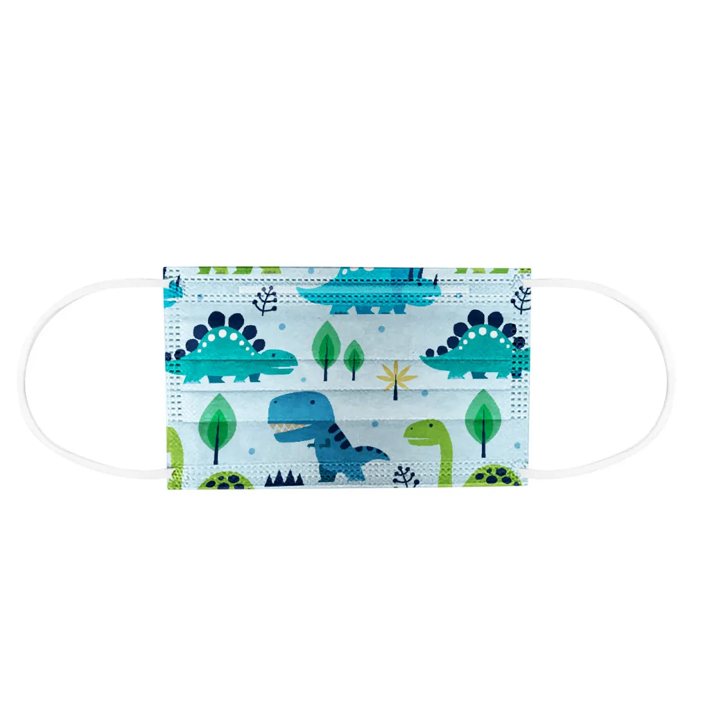 

50PCS Mask Kids Children's Mask Disposable Face Mask Industrial 3Ply Ear Loop Animal Printing Cotton Disposable Face Mask