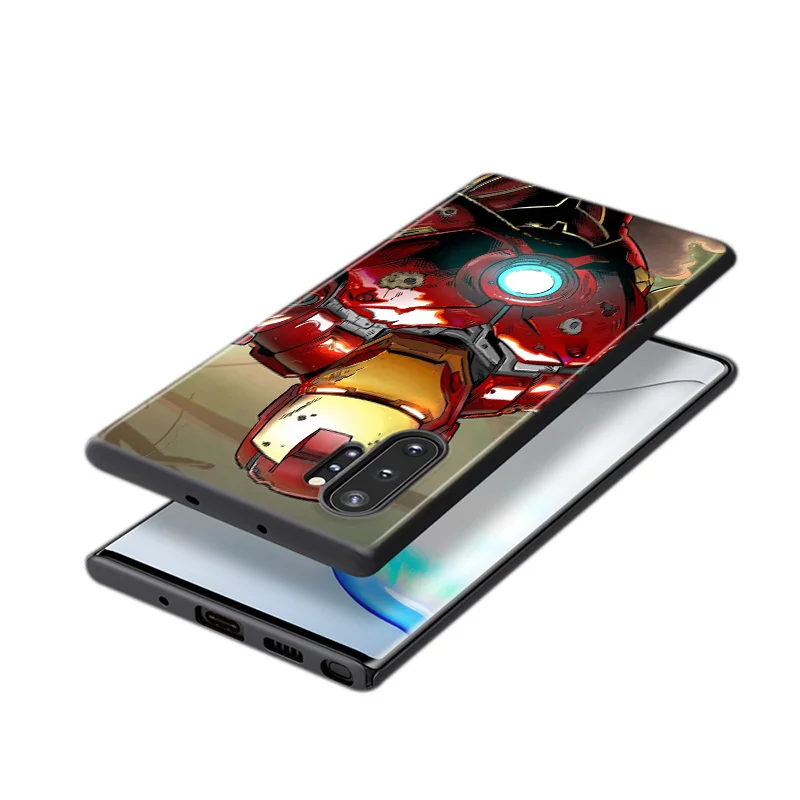 

Marvel Avengers Iron Man Super Hero For Samsung Galaxy S21 S20 FE Ultra S10 Lite S9 S8 Plus S7 S6 TPU Silicone Black Phone Case