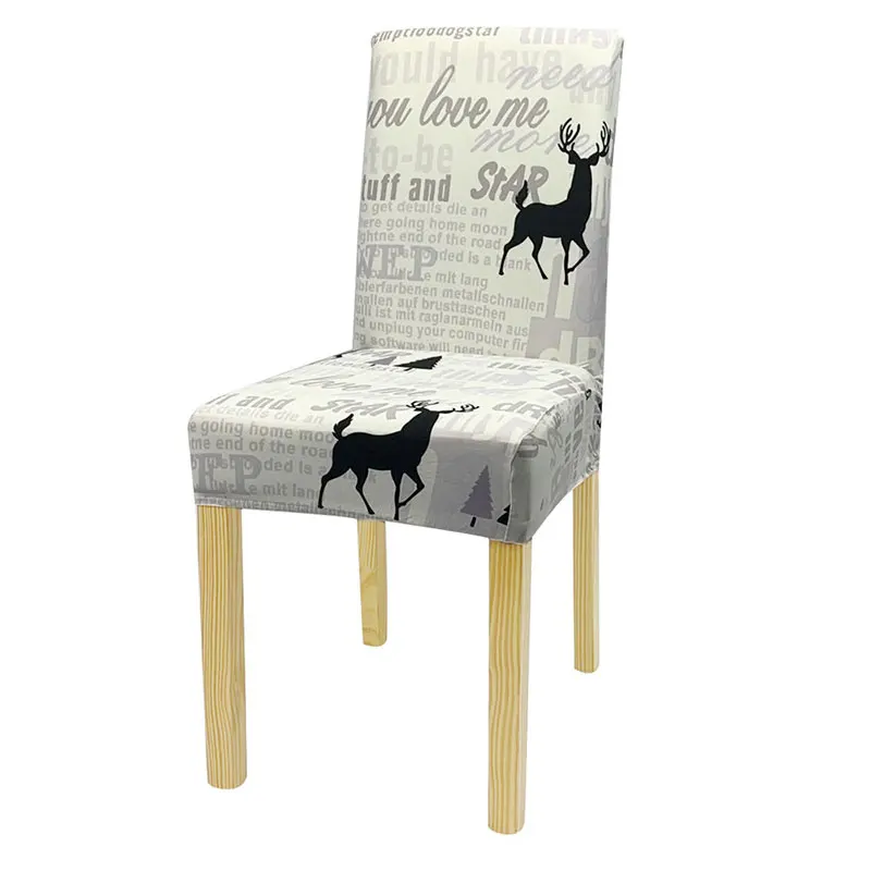 

Newly Christmas Chair Covers Stretch Modern Printing Universal Covers For Chairs TE889