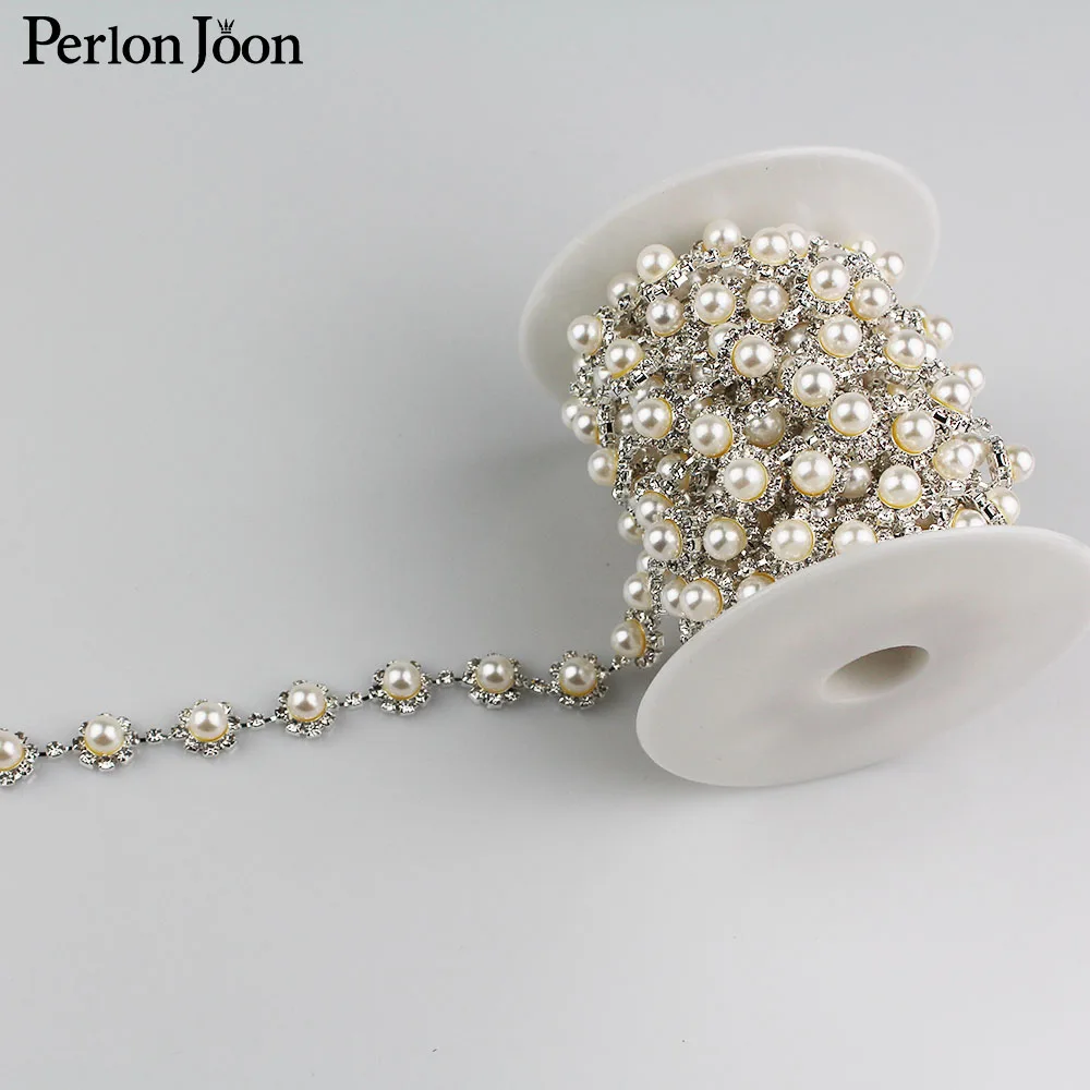 0 46 дюймовая ширина классические круглые жемчужные стразы Отделка лентой