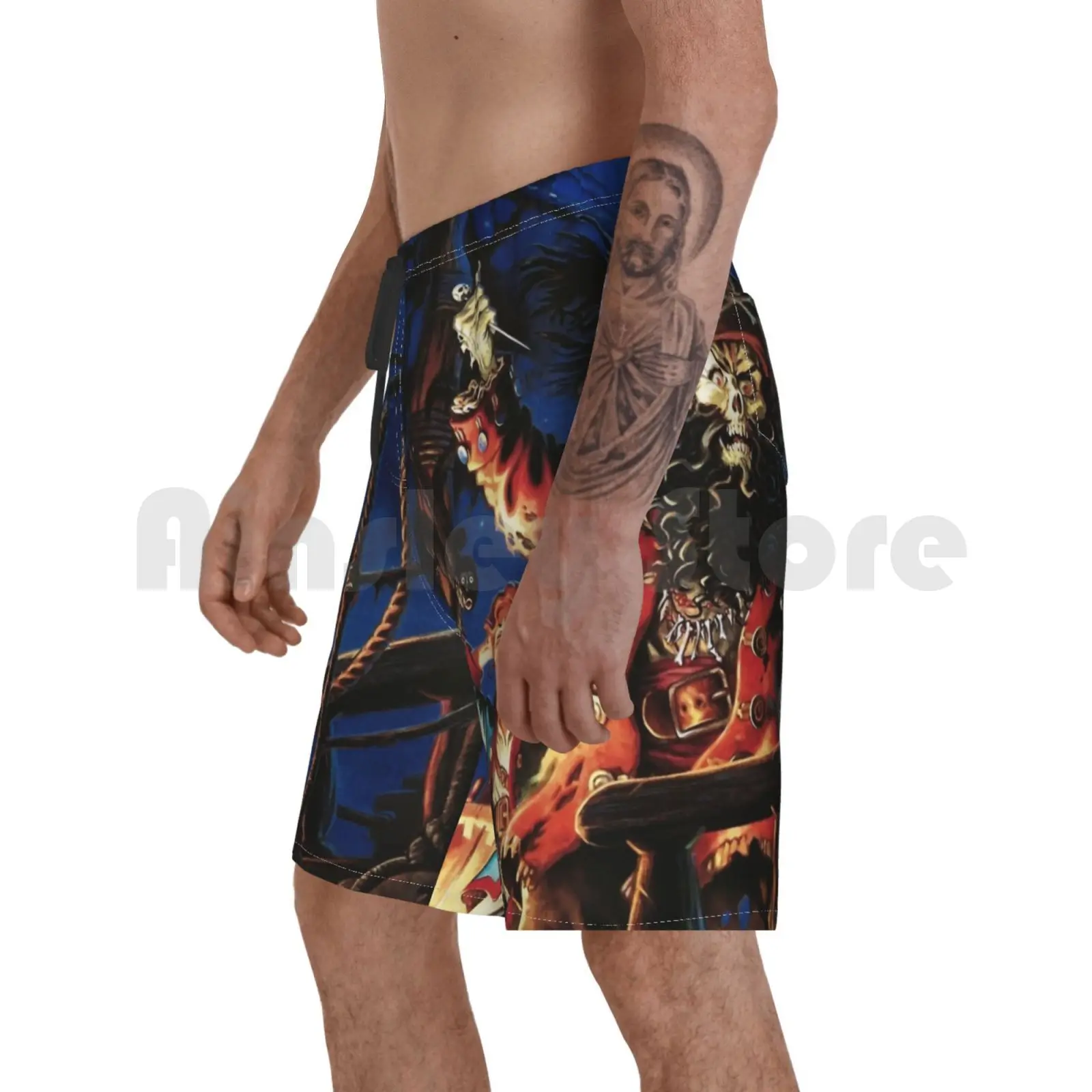 

Monkey Island 2 Lechuck's Revenge ( High Contrast ) Beach Shorts Men Beach Pants Swimwear Monkey Island Lechuck