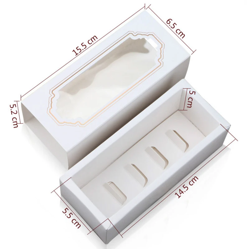 10 Pcs Macarons Box White Bronzing Kraft Paper Gift Packaging Kid Birthday Wedding Cake Boxes for Guests Candy | Дом и сад