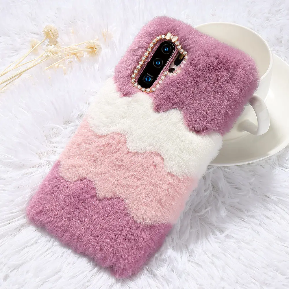 Роскошный мягкий пушистый теплый чехол LAPOPNUT для девочек HUAWEI P30 Lite Nova 4e Mate 20 Pro P20