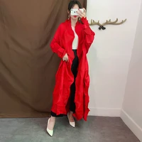 plus size womens clothing spring 2021 new big stretch solid color loose long sleeved over the knees coat for women 45 80kg