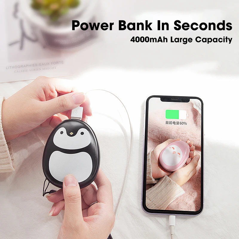 Милая грелка для рук умная портативное зарядное устройство инфракрасный