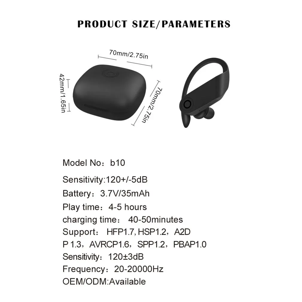 B10 True Bluetooth 5 0 наушники TWS беспроводные головные уборы спортивные свободные 3D