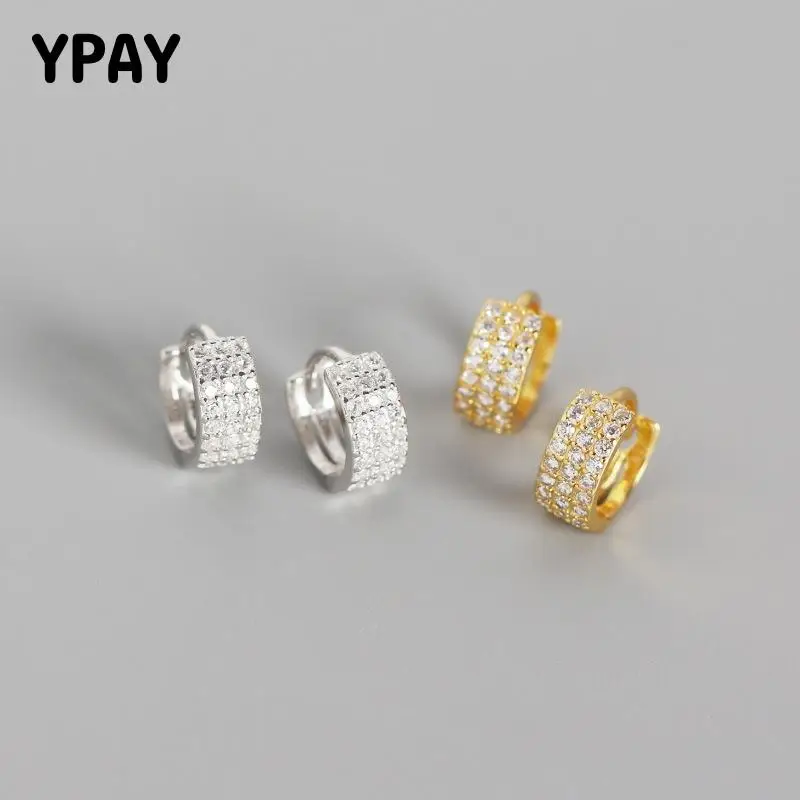 

Серьги-кольца YPAY женские из серебра 100% пробы, с фианитами