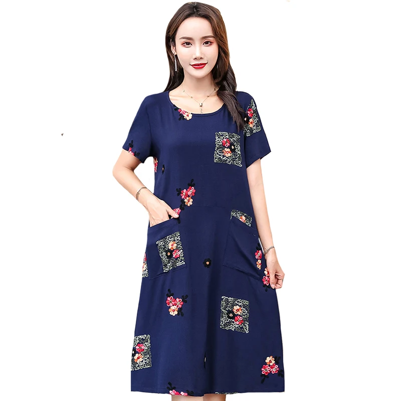 Женское летнее платье среднего возраста 2020 повседневные длинные пляжные платья