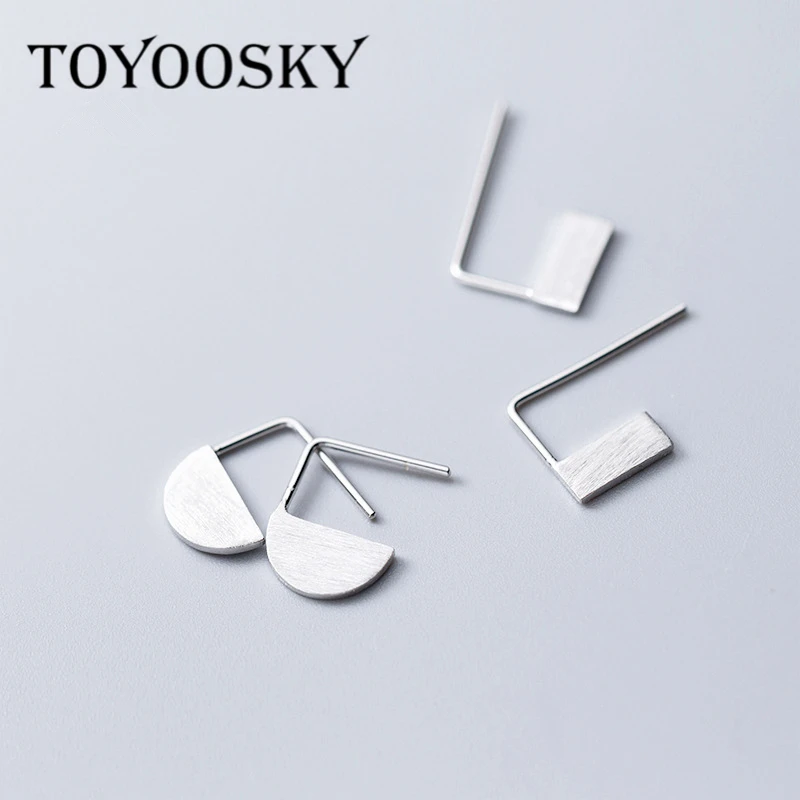 Женские полукруглые серьги из серебра 100% пробы|Серьги-гвоздики| |