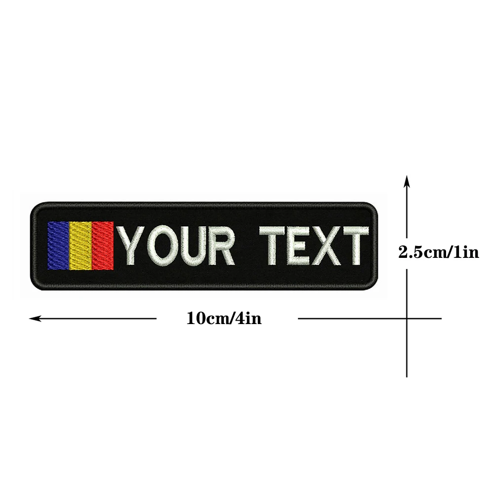 Chad Flag 10X2.5cm вышитое пользовательское имя заплатка с текстом нашивки на железной