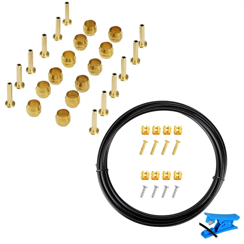 

Trlreq 12 Pair Bicycle Brake Olive And Brass Connecting Kit & 1 Set Bicycle 5Mm Hydraulic Brake Hose Oil Needles Kit